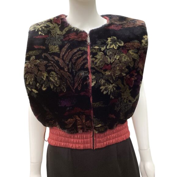 Faux Fur Vintage Women’s FERA Skiwear Vest Made In Hong Kong Size M/ L - Picture 2 of 6